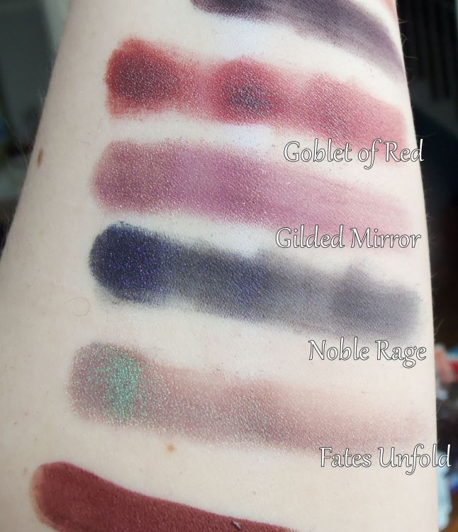 Sparkly swatches! PE on the left, NYX Milk in the middle, primer on the right. 